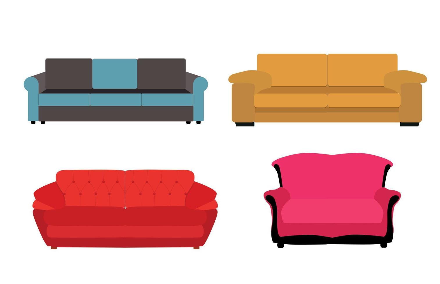 Sofa-Icon-Set-Vektor-Illustration vektor