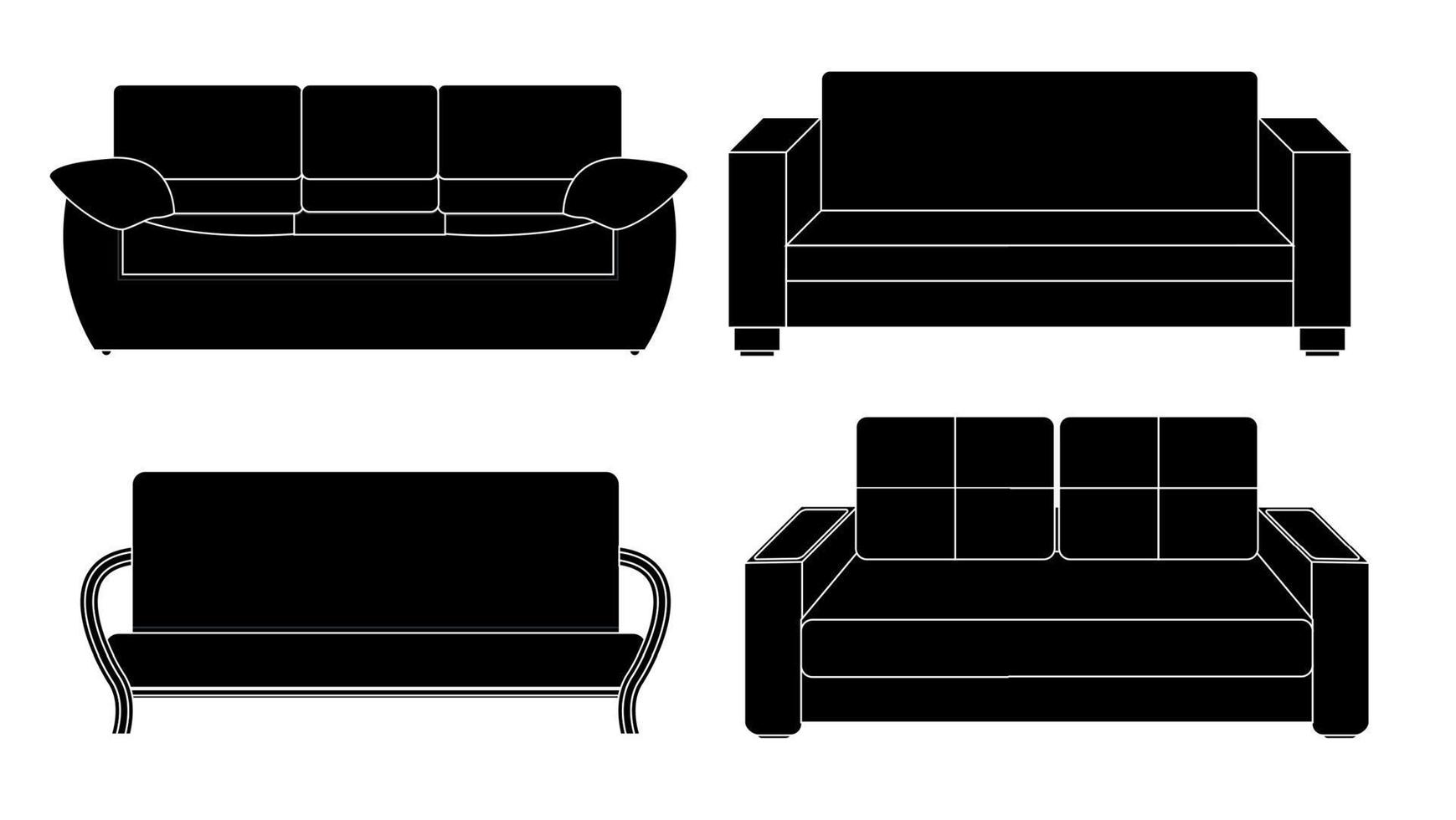 Sofa-Icon-Set-Vektor-Illustration vektor