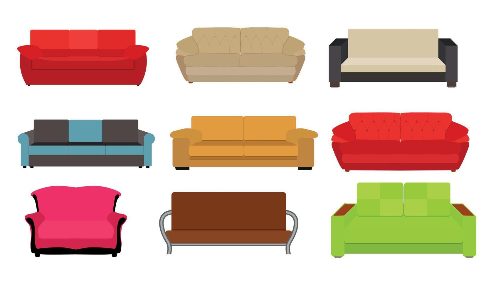 Sofa-Icon-Set-Vektor-Illustration vektor