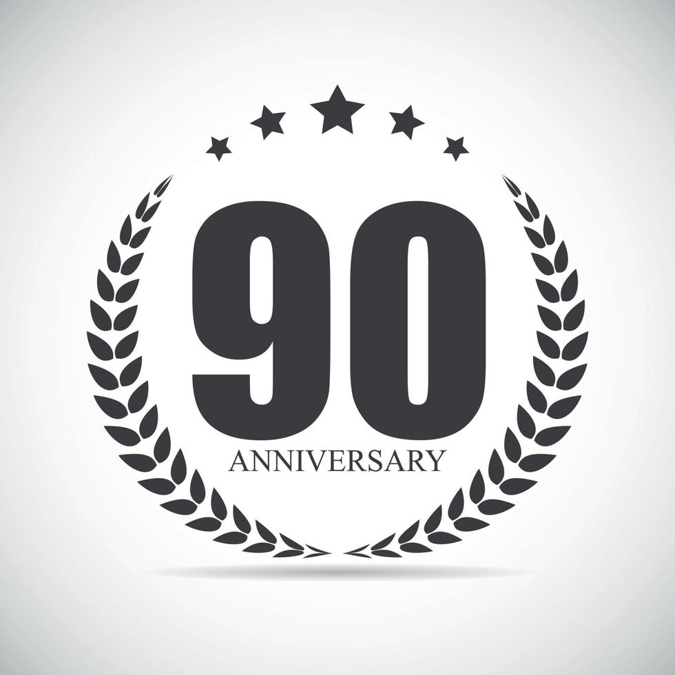 Vorlage Logo 90 Jahre Jubiläumsvektorillustration vektor