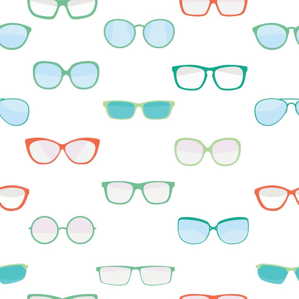 Hipster Sommer Sonnenbrille Mode Brille Kollektion nahtlose Muster Hintergrund Vektor-Illustration vektor