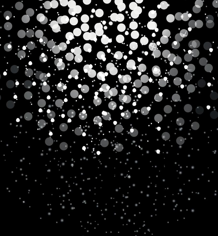 snö på svart bakgrund abstrakt jul och nyår. vektor illustration.