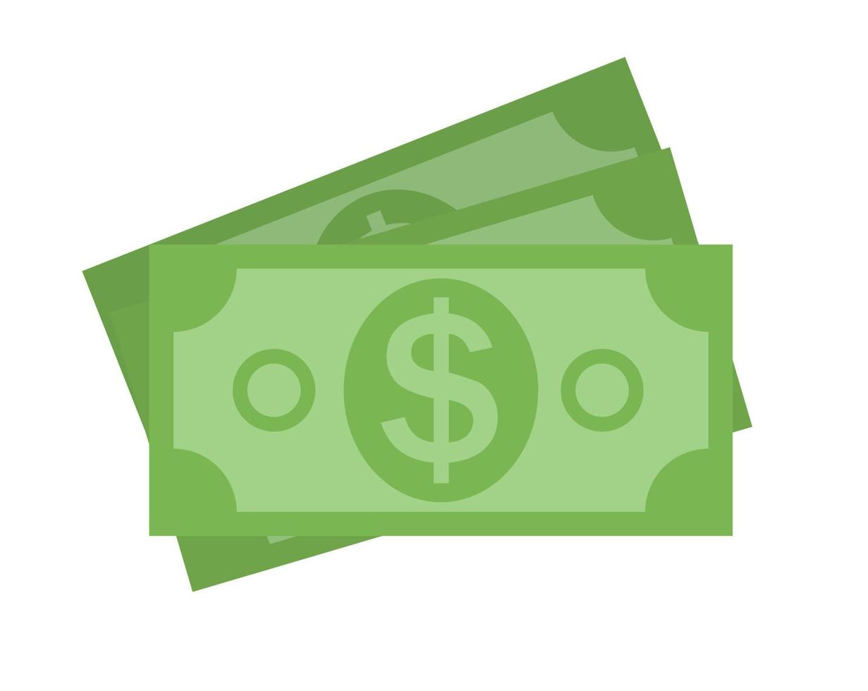 US-Dollar Stapel Papier Banknoten Symbol Zeichen Geschäftsfinanzierung Geld Konzept Vektor Illustration