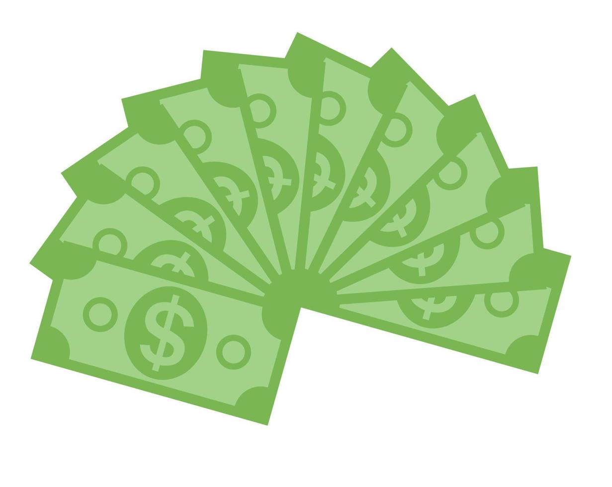 US-Dollar Stapel Papier Banknoten Symbol Zeichen Geschäftsfinanzierung Geld Konzept Vektor Illustration