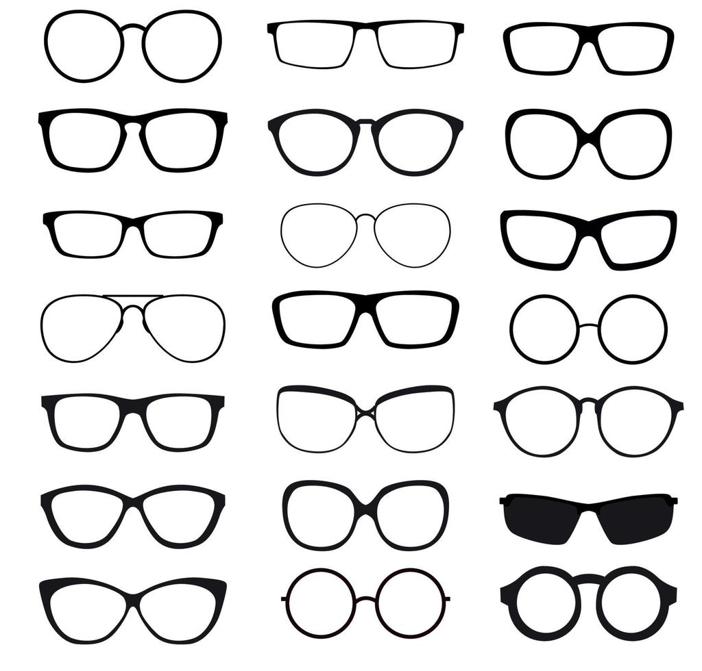 Hipster-Sommer-Sonnenbrillen-Mode-Brillenkollektion isoliert auf weißer Vektorillustration vektor