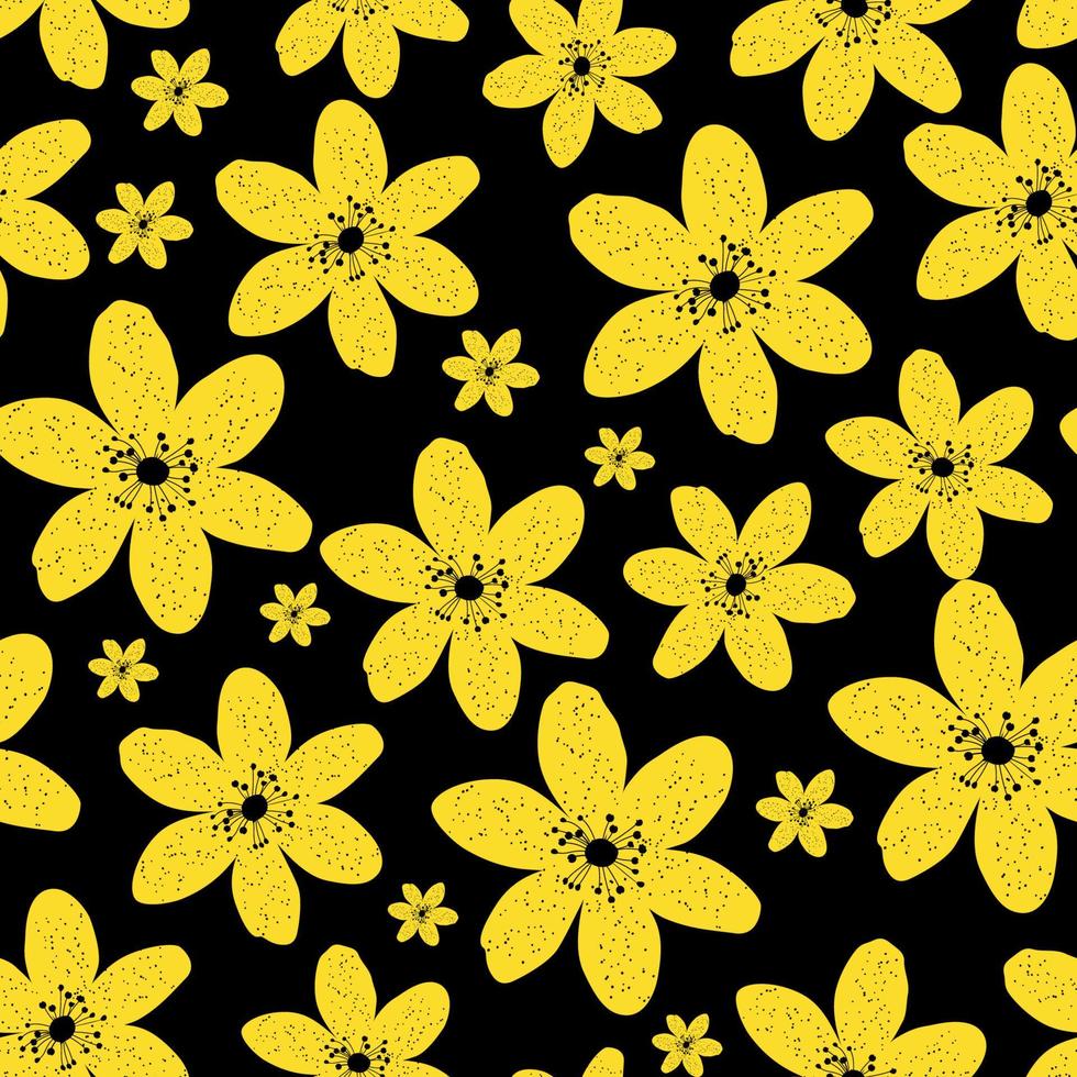 abstrakter natürlicher nahtloser Musterhintergrund mit gelben Blumen. Vektor-Illustration vektor