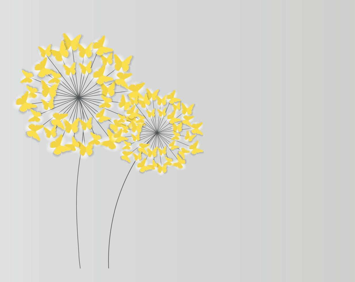 abstrakt papper klippa ut fjäril blomma bakgrund. vektor illustration