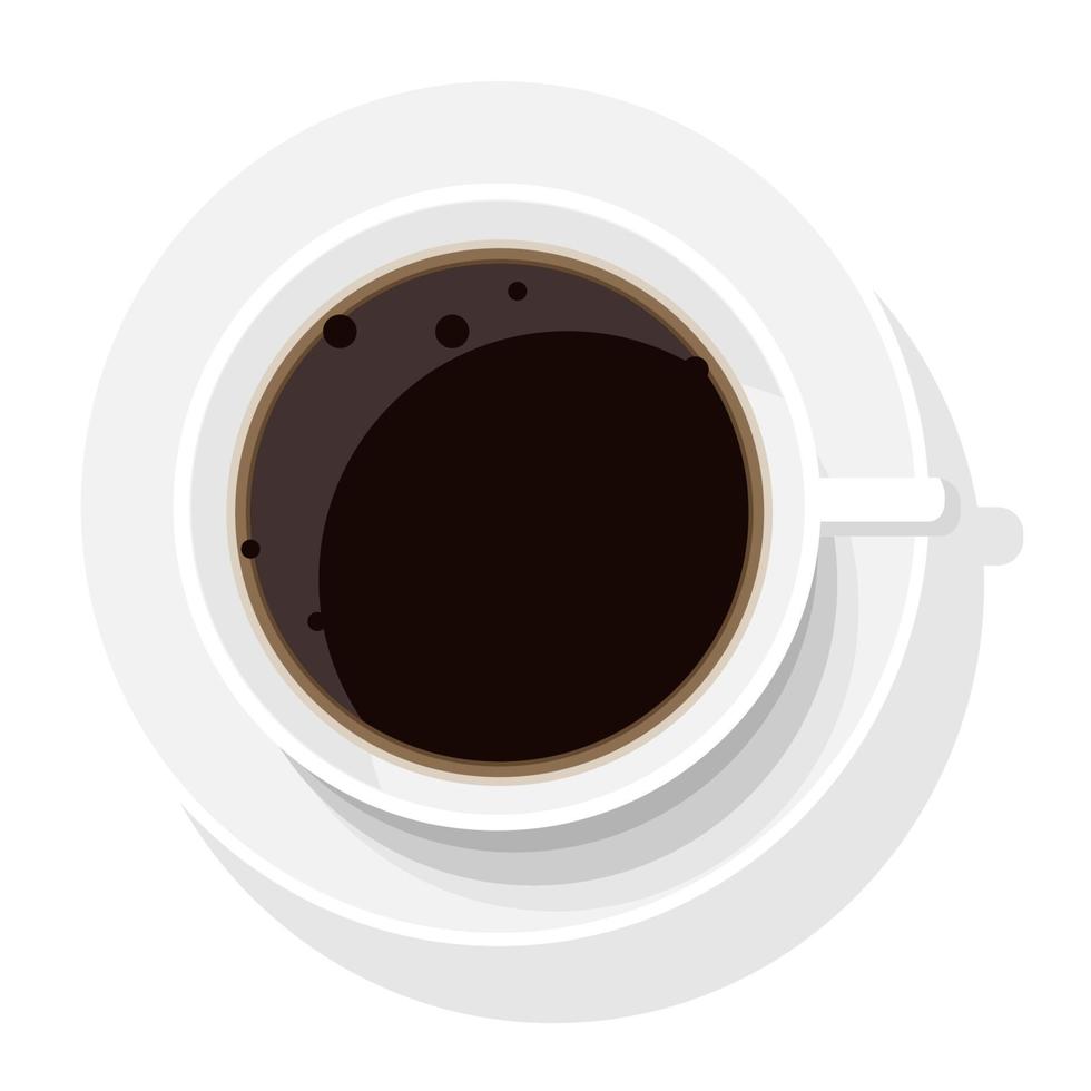 en kopp kaffe från ovanifrån vektor
