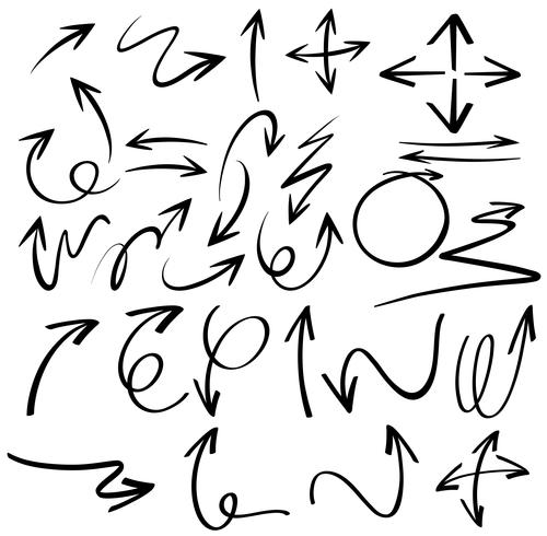 Doodles Design für schwarze Pfeile vektor