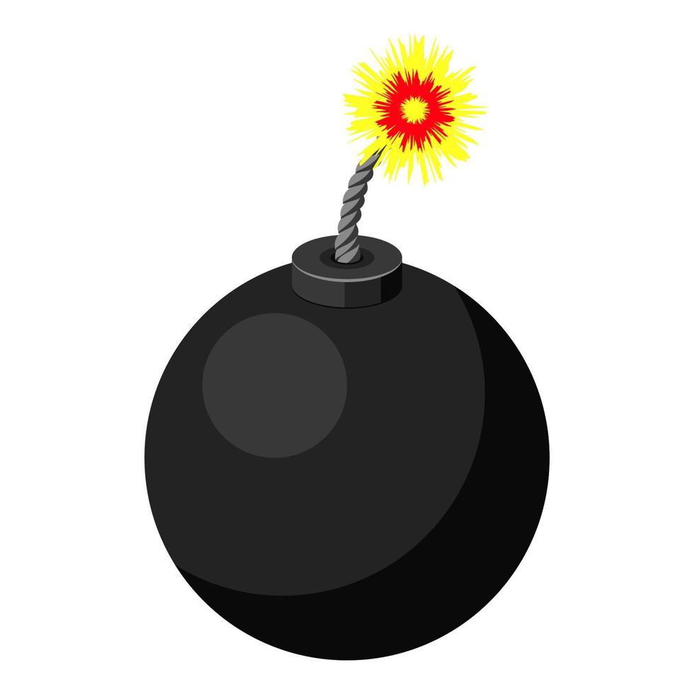 schwarzer Bomben-Cartoon-Vektor vektor