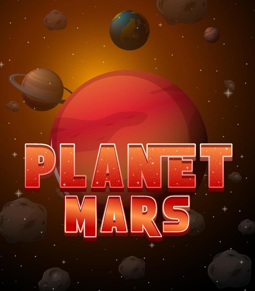 affischdesign av planeten mars vektor