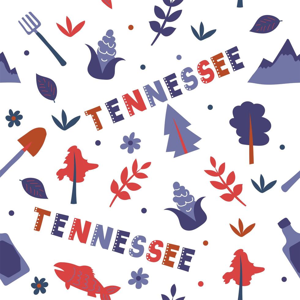 usa samling. vektor illustration av Tennessee tema. statens symboler