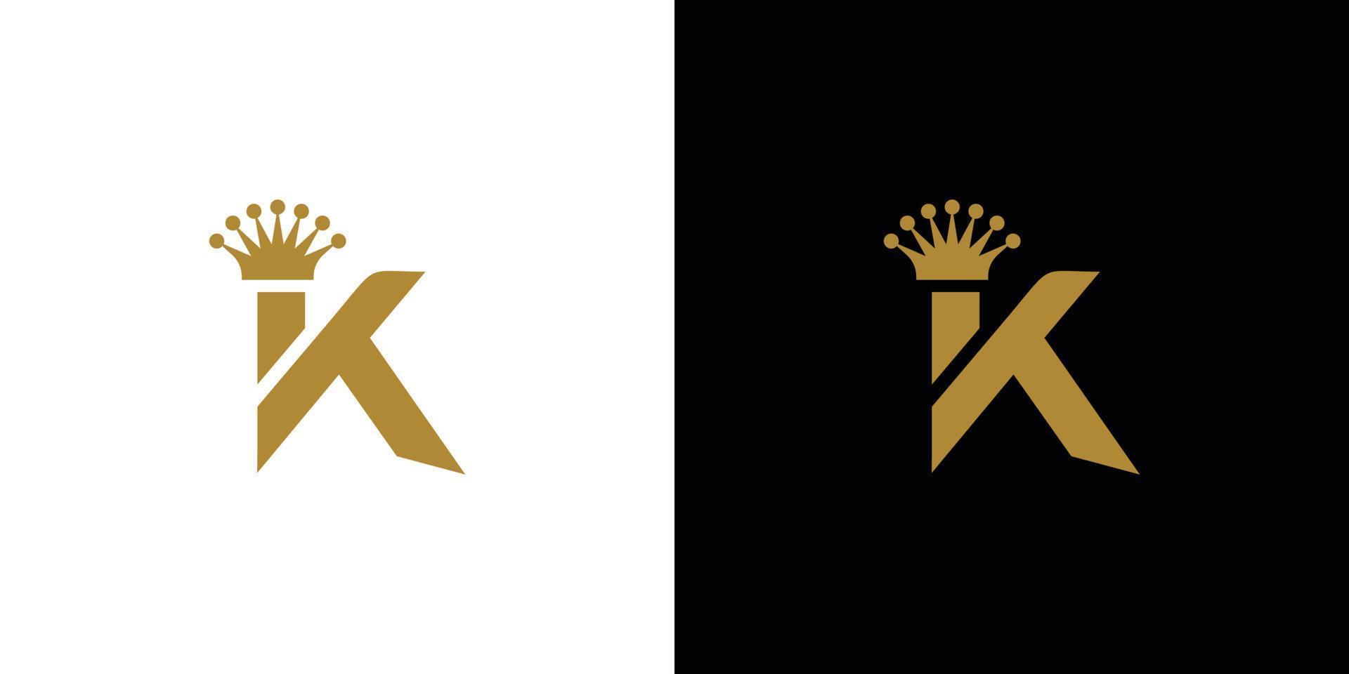 modern och unik bokstav k initial kung logotypdesign vektor