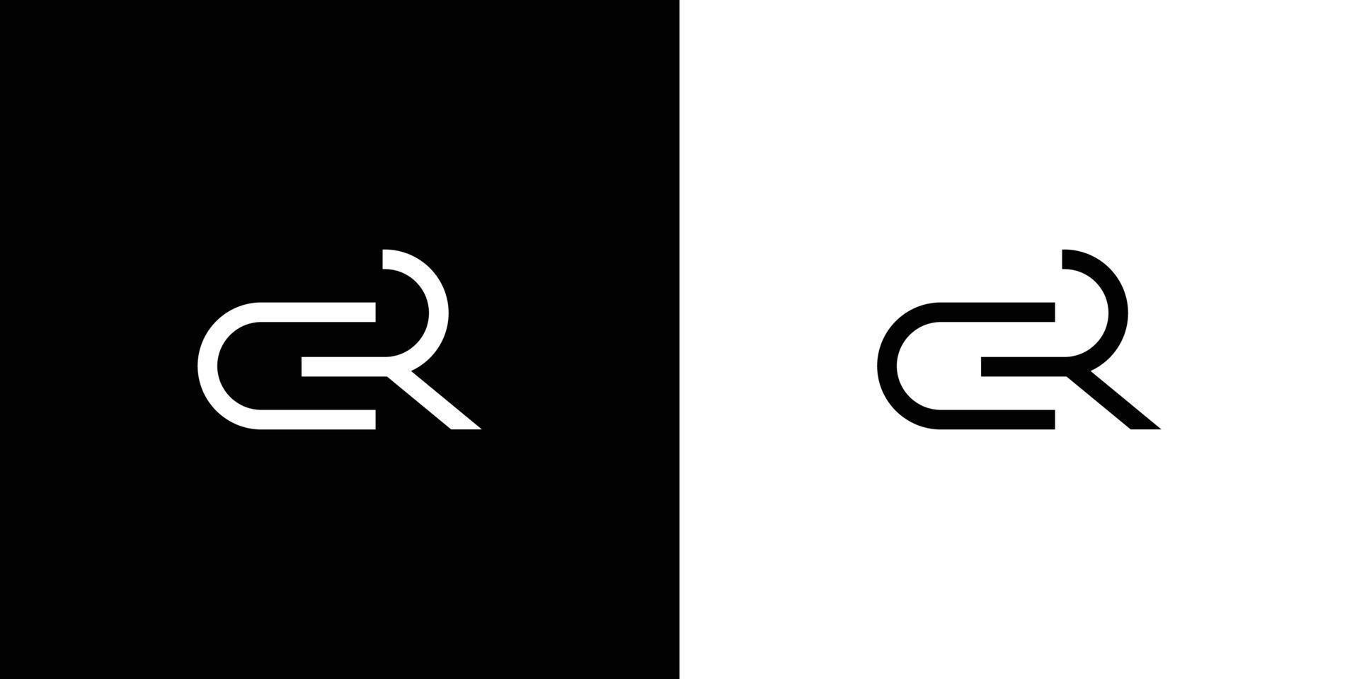 einfaches und modernes cr-initialen-logo-design vektor