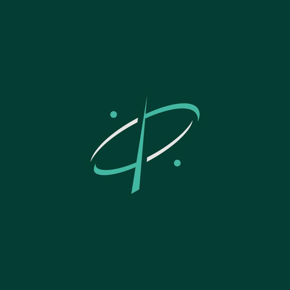 en logotyp med initialerna till bokstaven p, modern och professionell medicinsk design 1 vektor