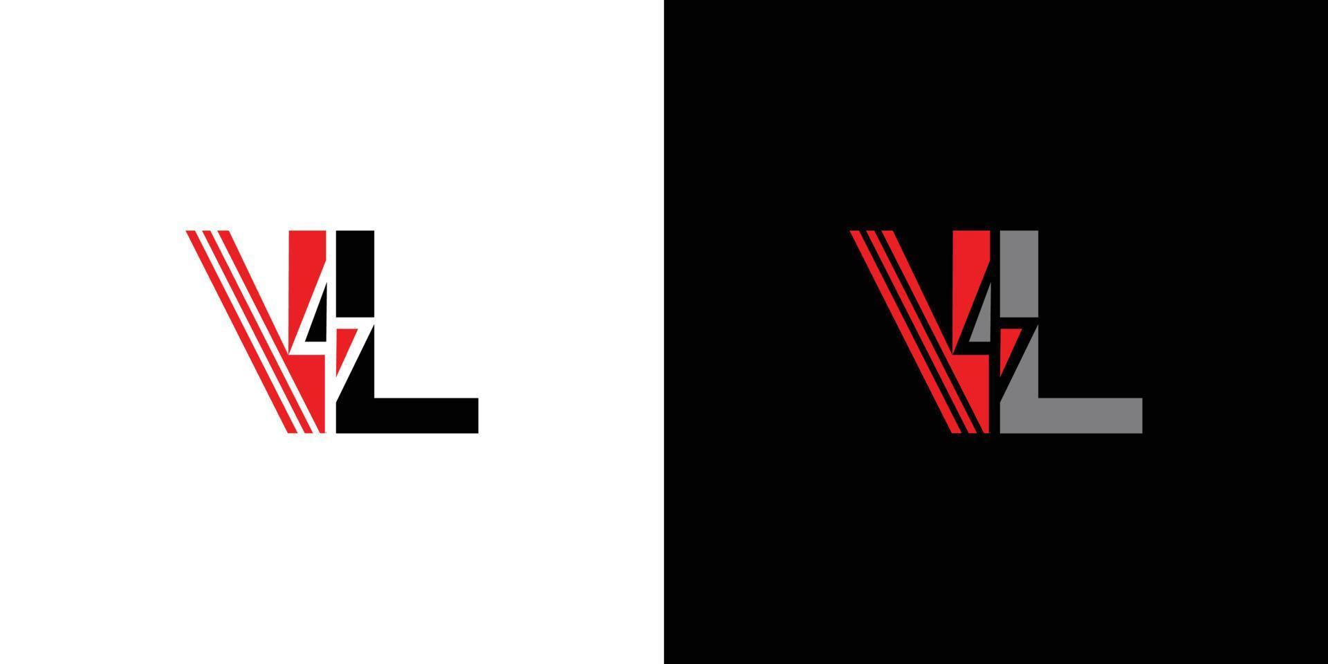 einfaches und modernes Buchstaben-vl-Initialen elektrisches Logo-Design vektor