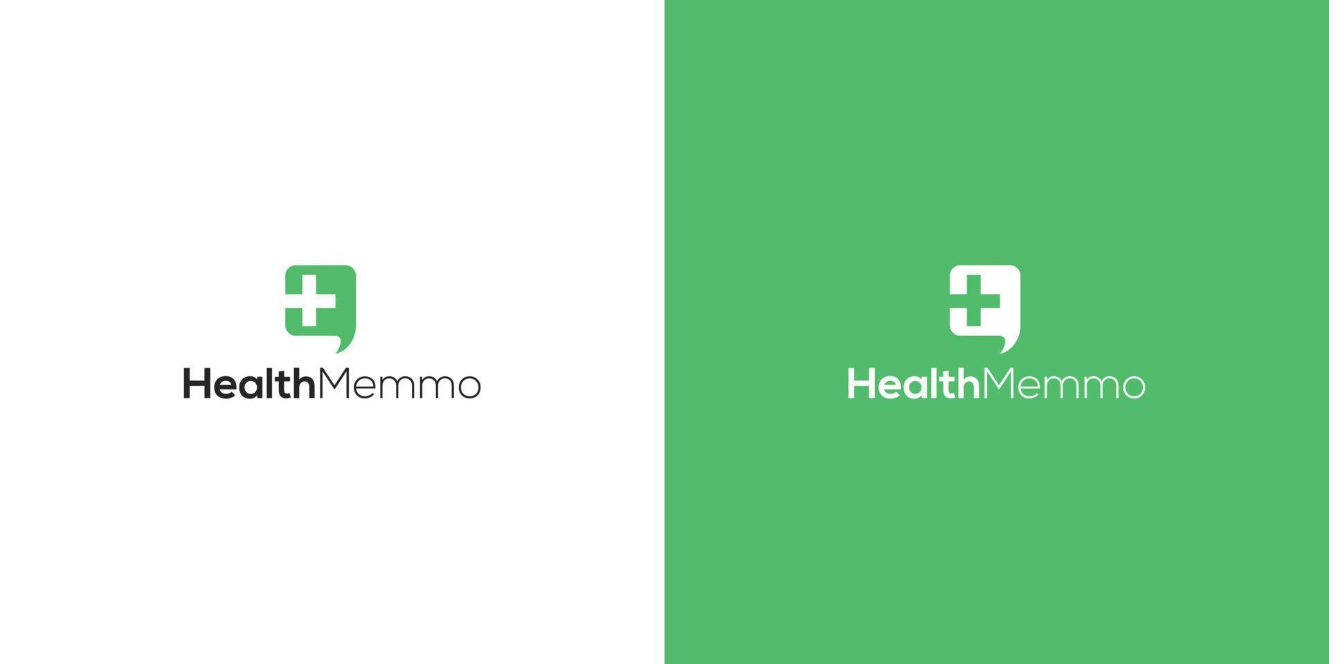modernes und elegantes Gesundheits-Memo-Logo-Design 2 vektor