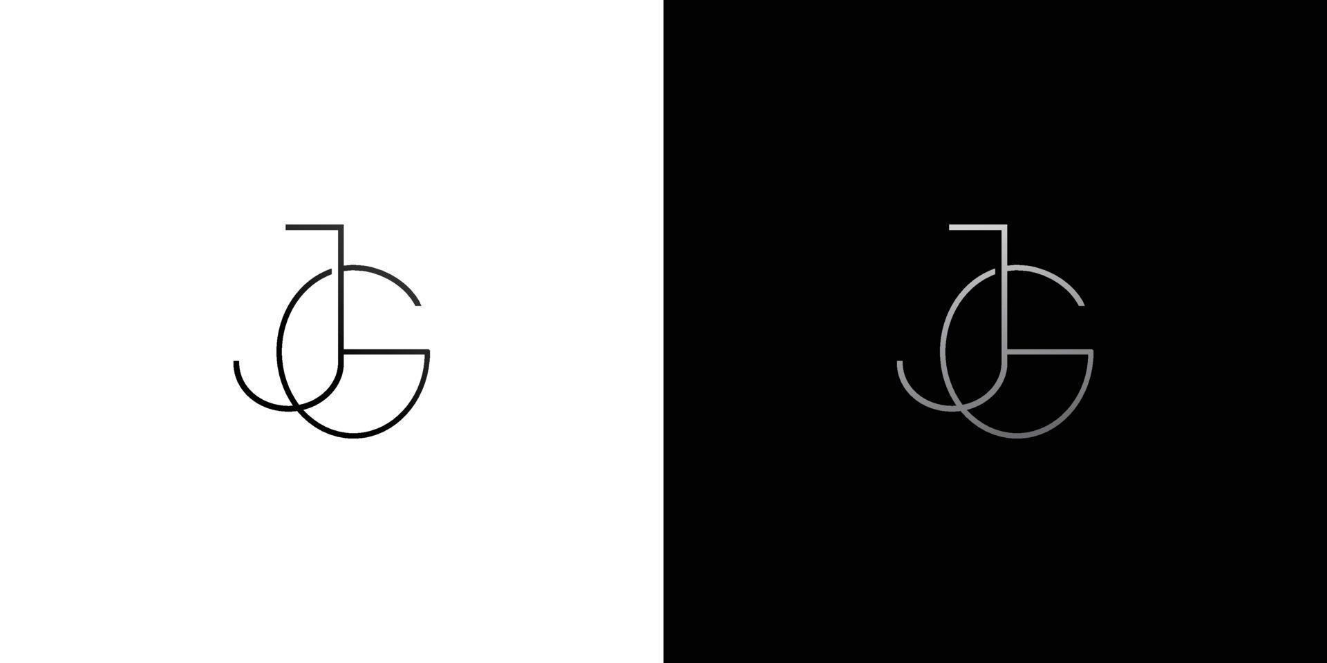einfaches und modernes jg-initialen-logo vektor
