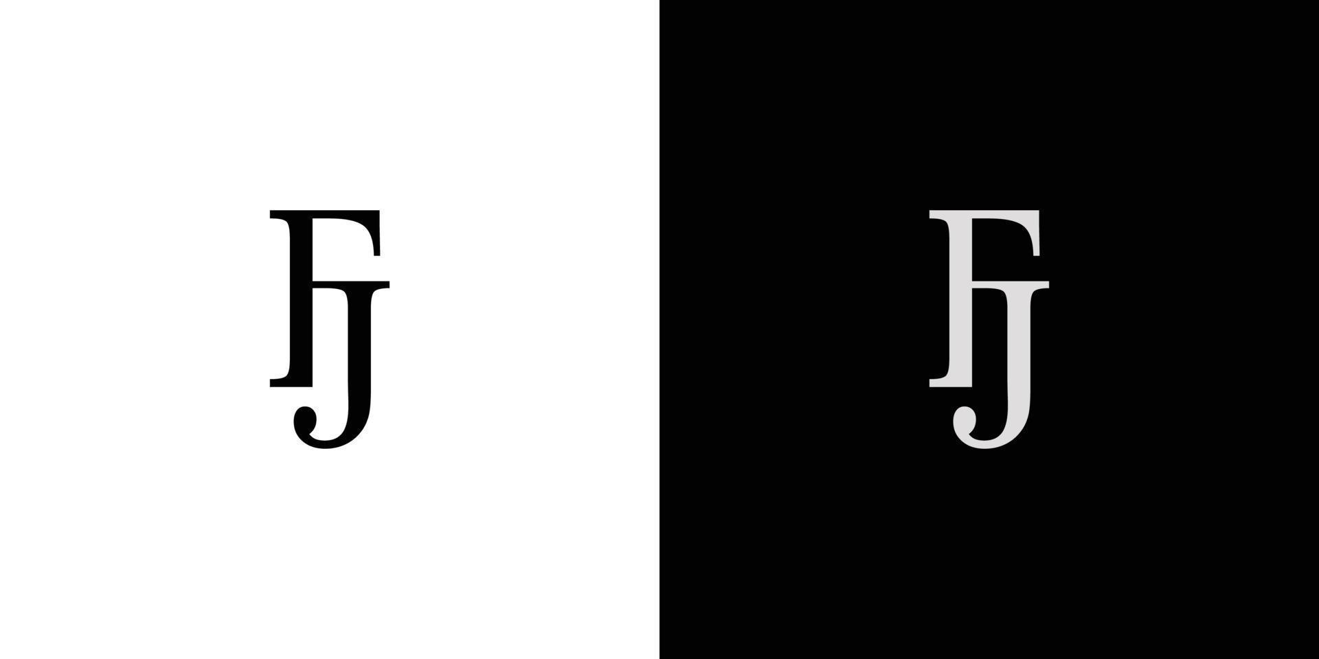 unik och modern fj initials logotyp vektor