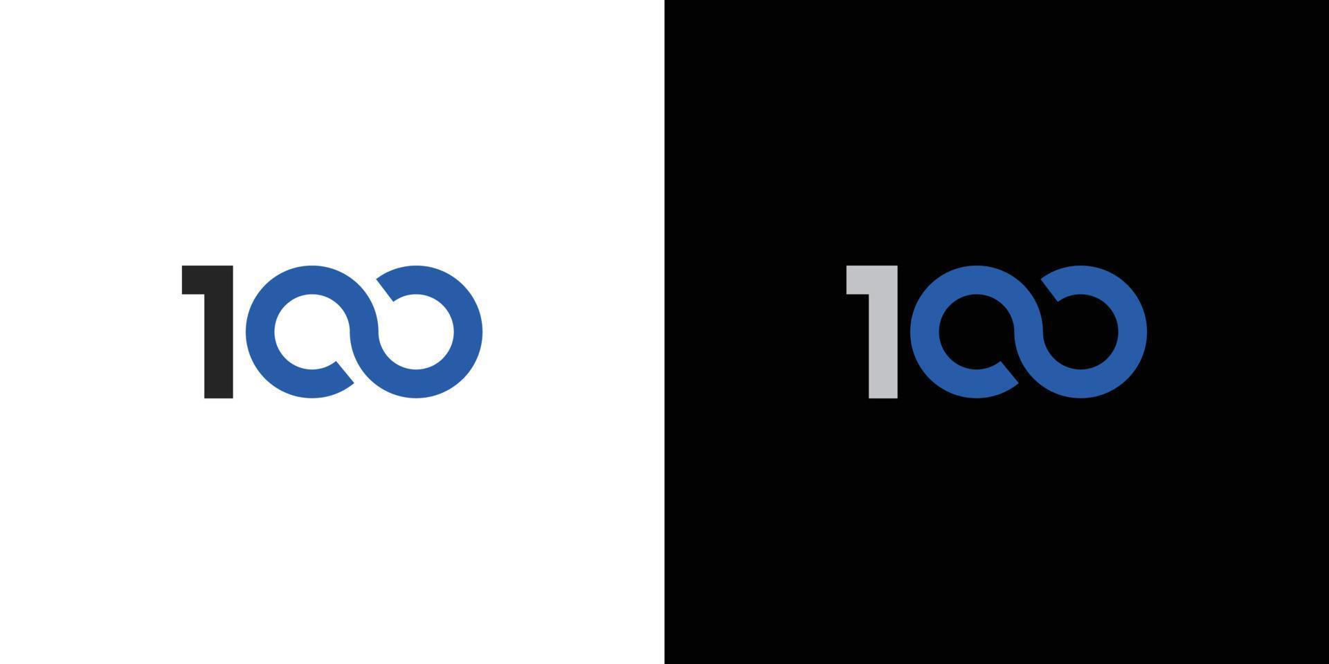 modern och unik 100 infinity-logotyp vektor