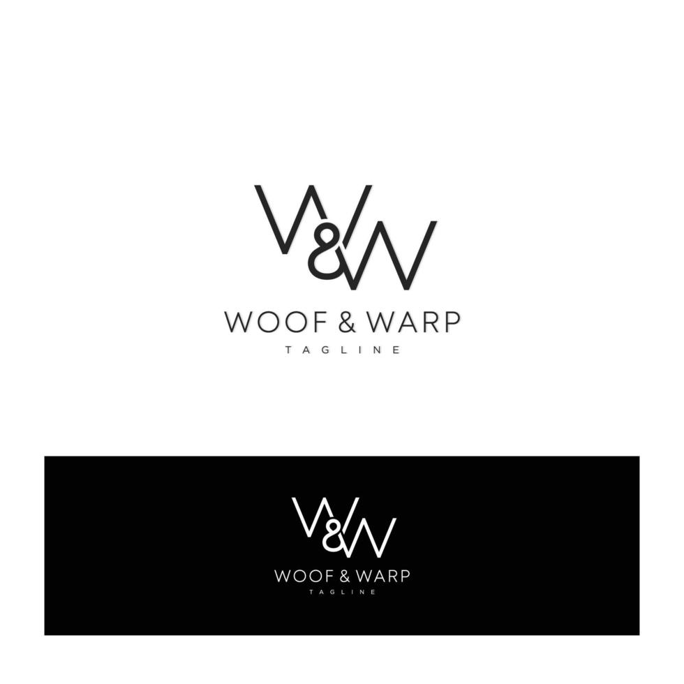 modernes und luxuriöses ww brief initial logo design vektor