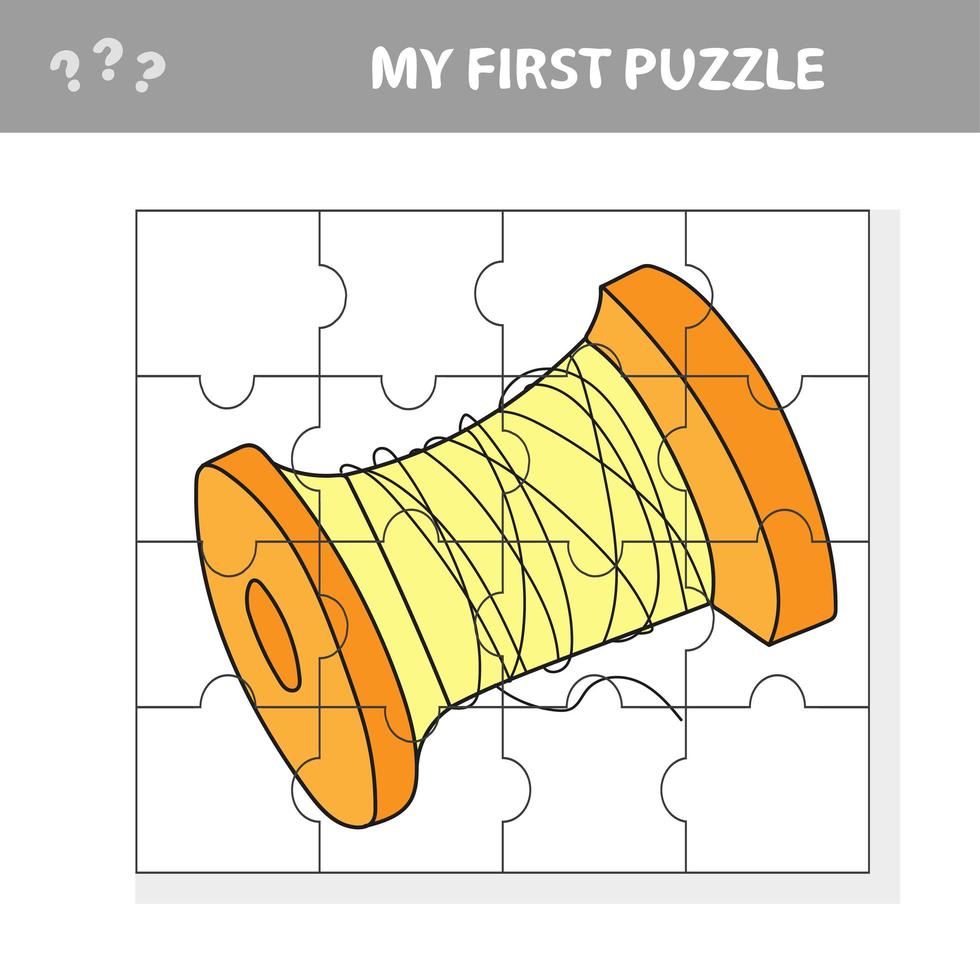 Garnrolle - Cartoon-Illustration des Bildungs-Puzzle-Spiels vektor