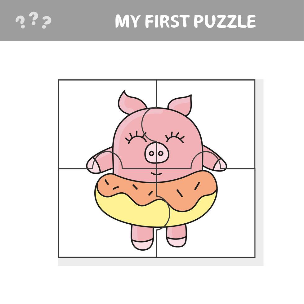 Cartoon-Vektor-Illustration des Bildungs-Puzzle-Spiels vektor