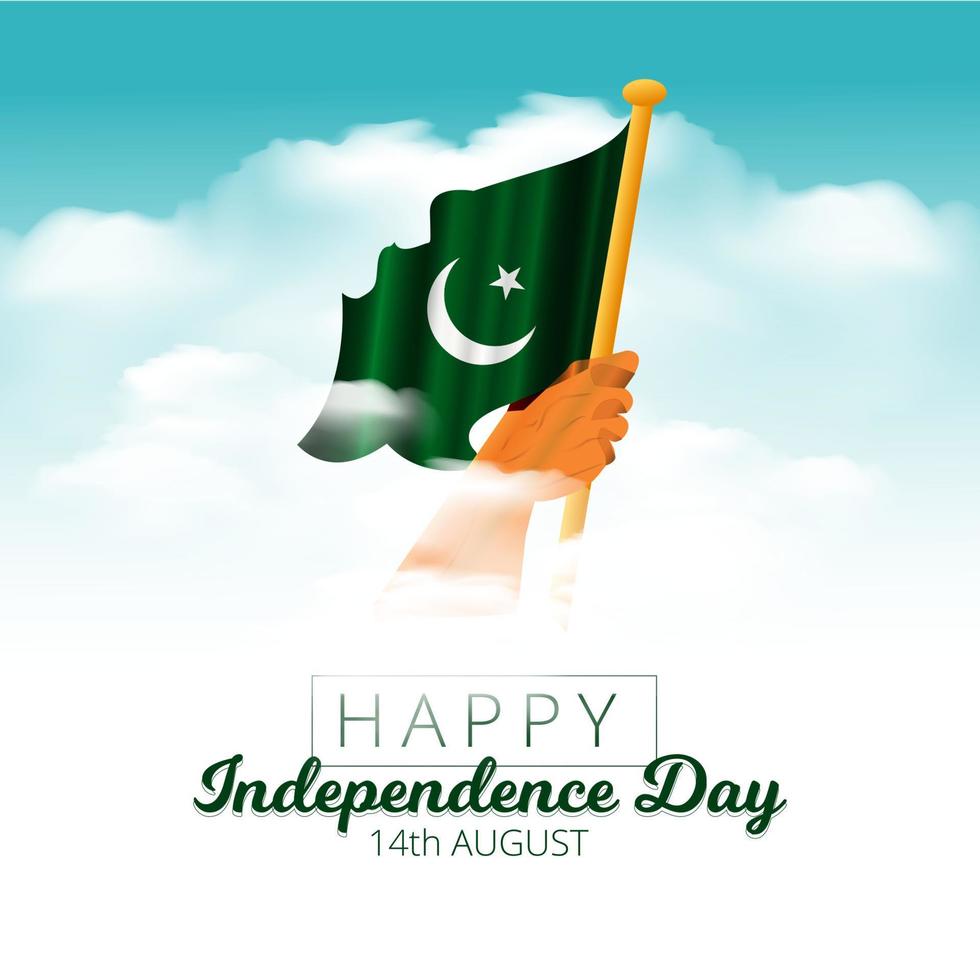 vektor illustration av abstrakt bakgrund för Pakistans självständighetsdag, 14 augusti.