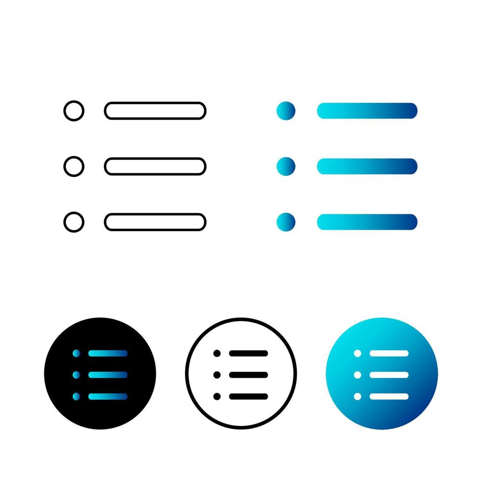 abstrakte Liste runde Aufzählungszeichen-Symbolillustration vektor