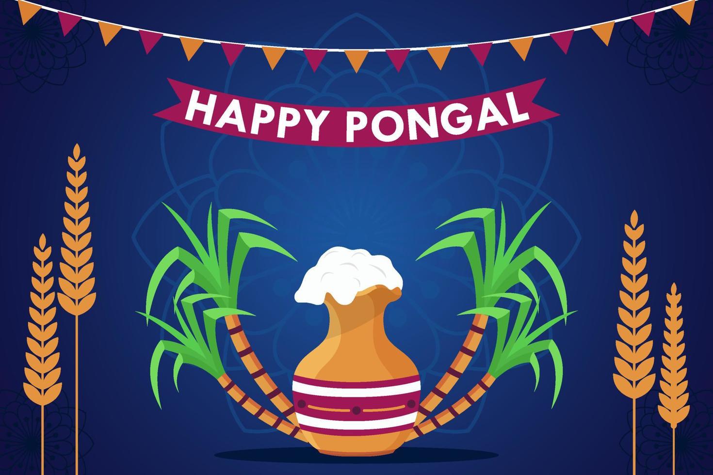 Happy Pongal Feiertag Hintergrund vektor