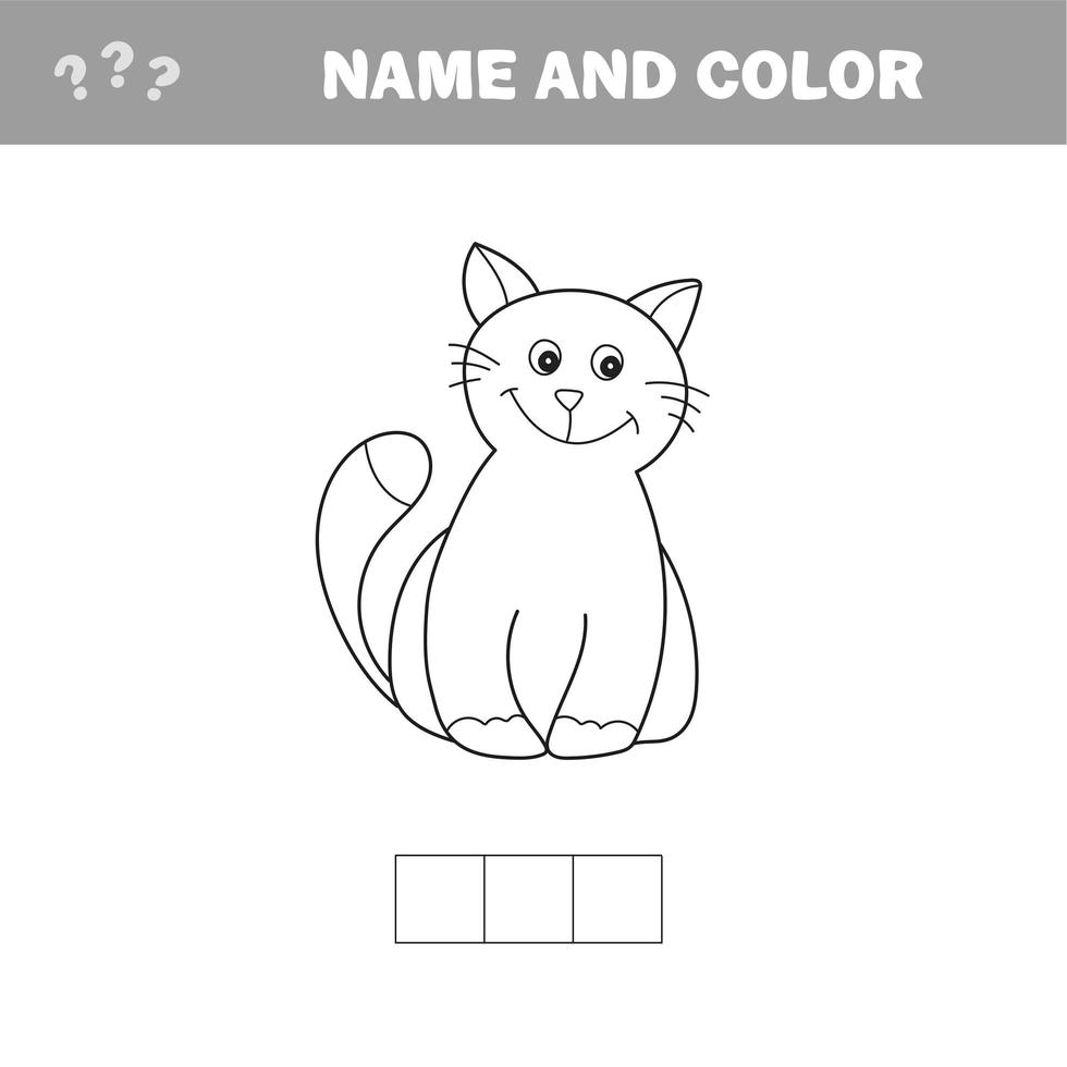 rolig liten kattunge. målarbok. pedagogiskt spel för barn vektor