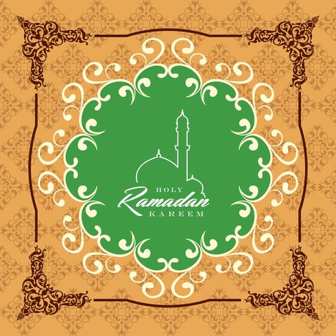 Ramadan Kareem Greeting Card und Hintergrund islamisch mit arabischem Muster vektor