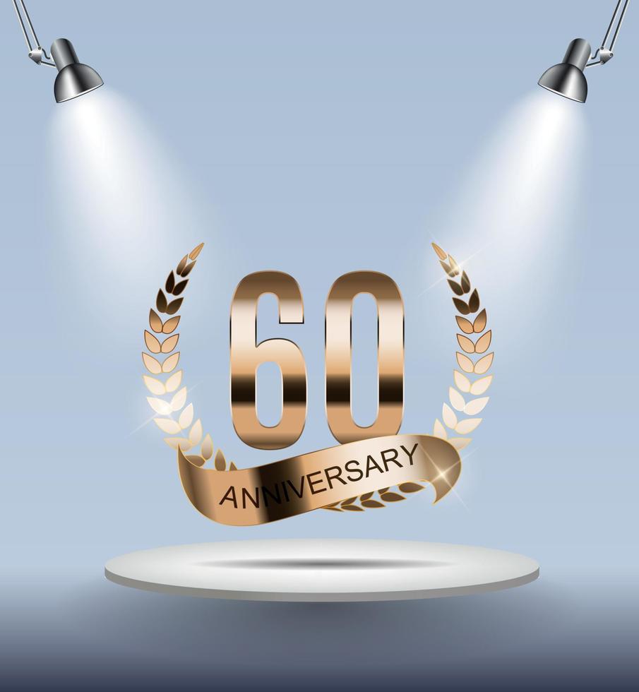 Vorlage Logo 60 Jahre Jubiläumsvektorillustration vektor