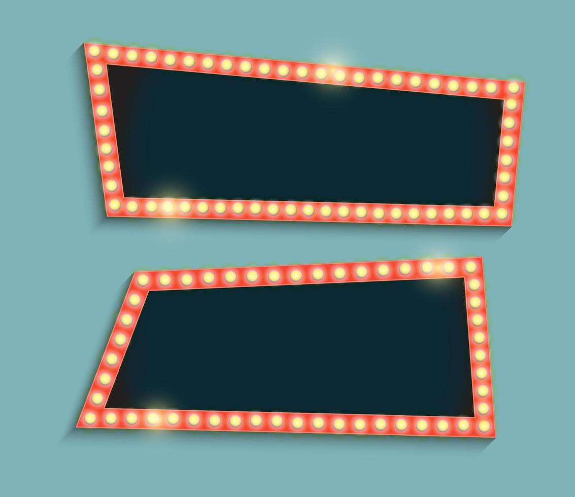 Retro-Frame-Comic-Design-Banner-Elemente mit Glühbirnen. Vektor-Illustration vektor