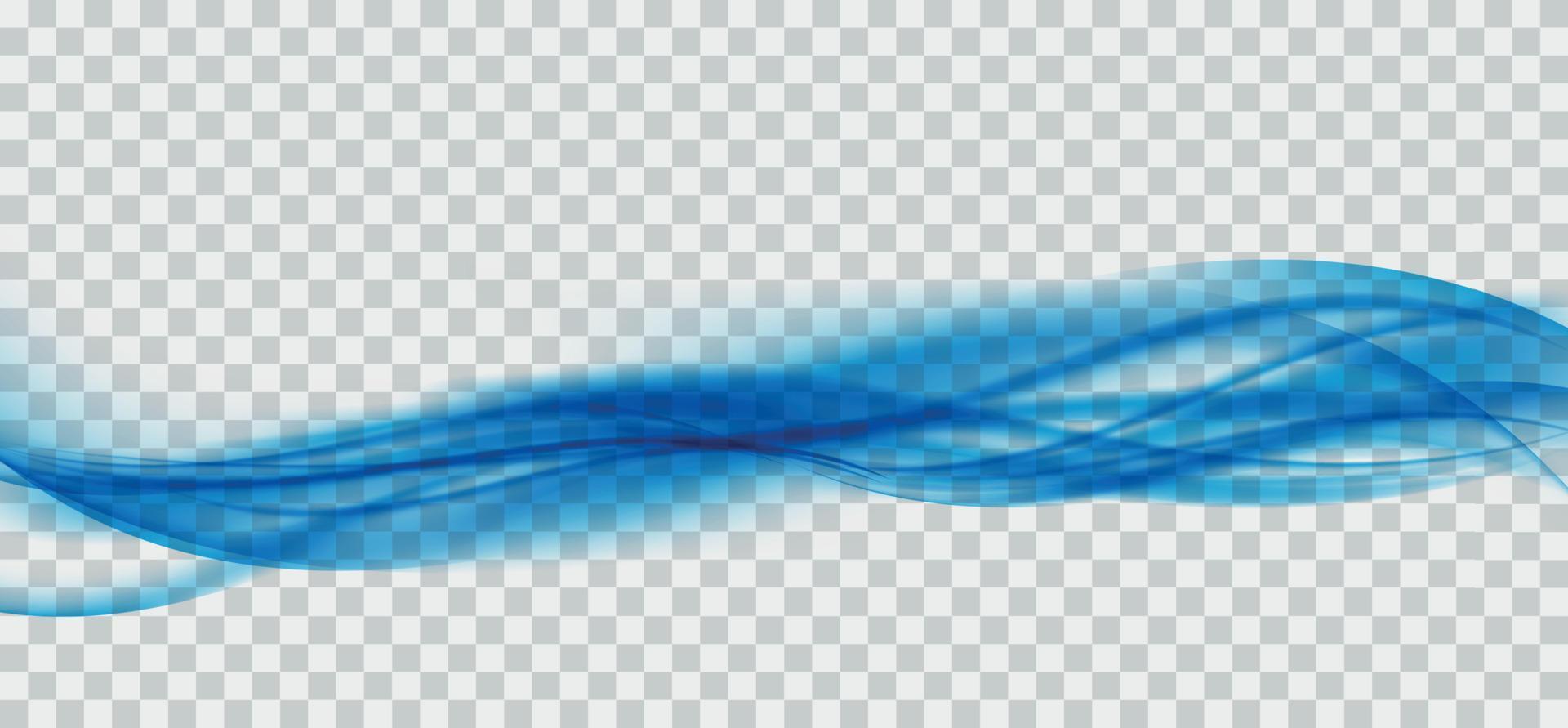 abstrakte blaue Welle auf transparentem Hintergrund. Vektor-Illustration. vektor