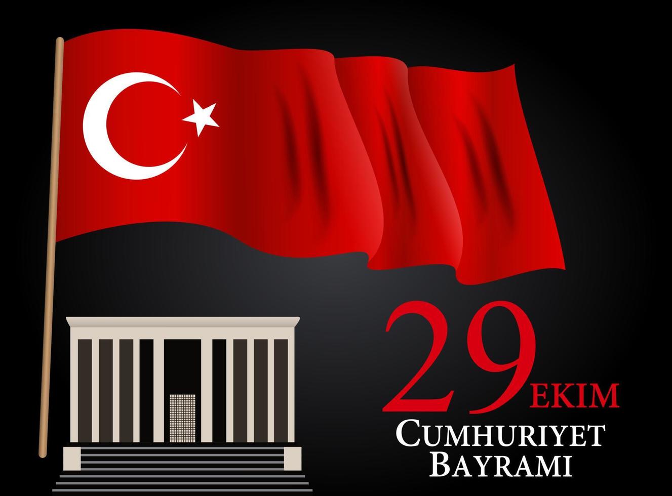 29 ekim cumhuriyet bayraminiz. översättning. 29 oktober republikens dag Turkiet. vektor illustration