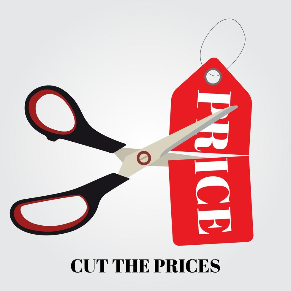 sänka priserna försäljning och rabatter design. vektor illustration