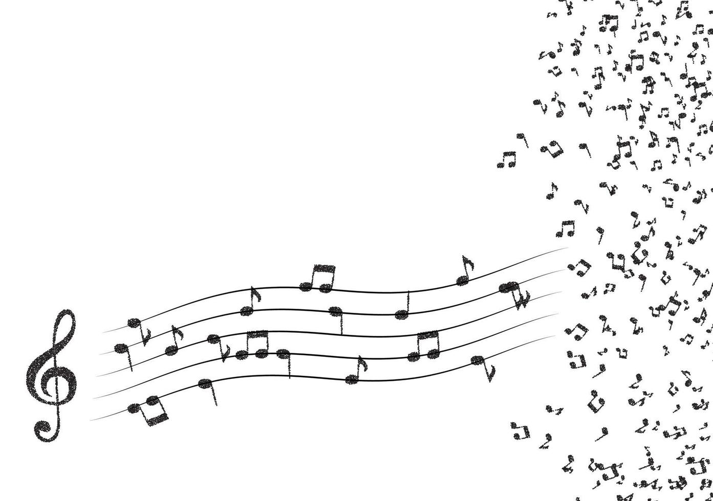 klassiska musiknoter med diskantnyckel. vektor illustratör