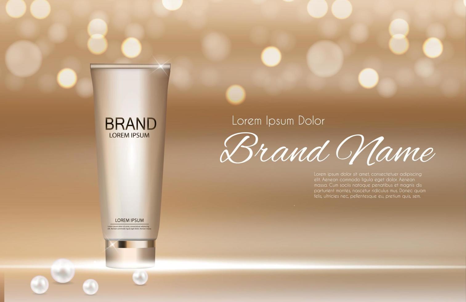 design kosmetika produkt mall för annonser eller tidningen bakgrund. 3D realistisk vektor iillustration