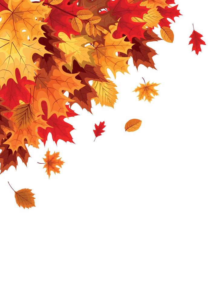 abstrakter Vektor-Illustration Hintergrund mit fallenden Blättern im Herbst. vektor
