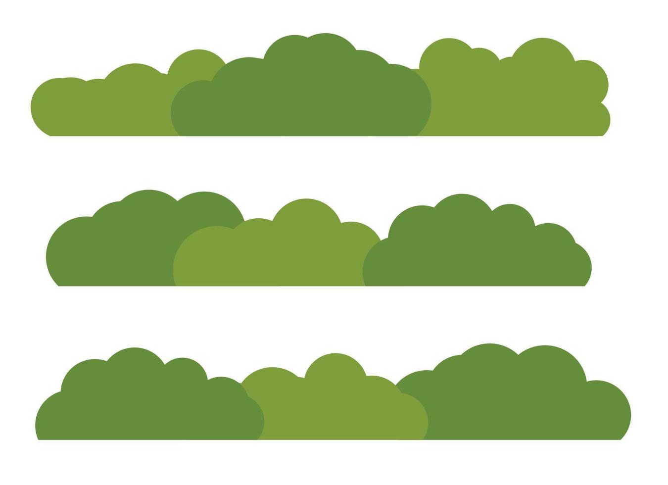 Flache Ikone der grünen Buschlandschaft lokalisiert auf weißem Hintergrund. Vektor-Illustration vektor