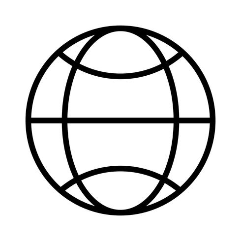 Globuslinie schwarzes Symbol vektor