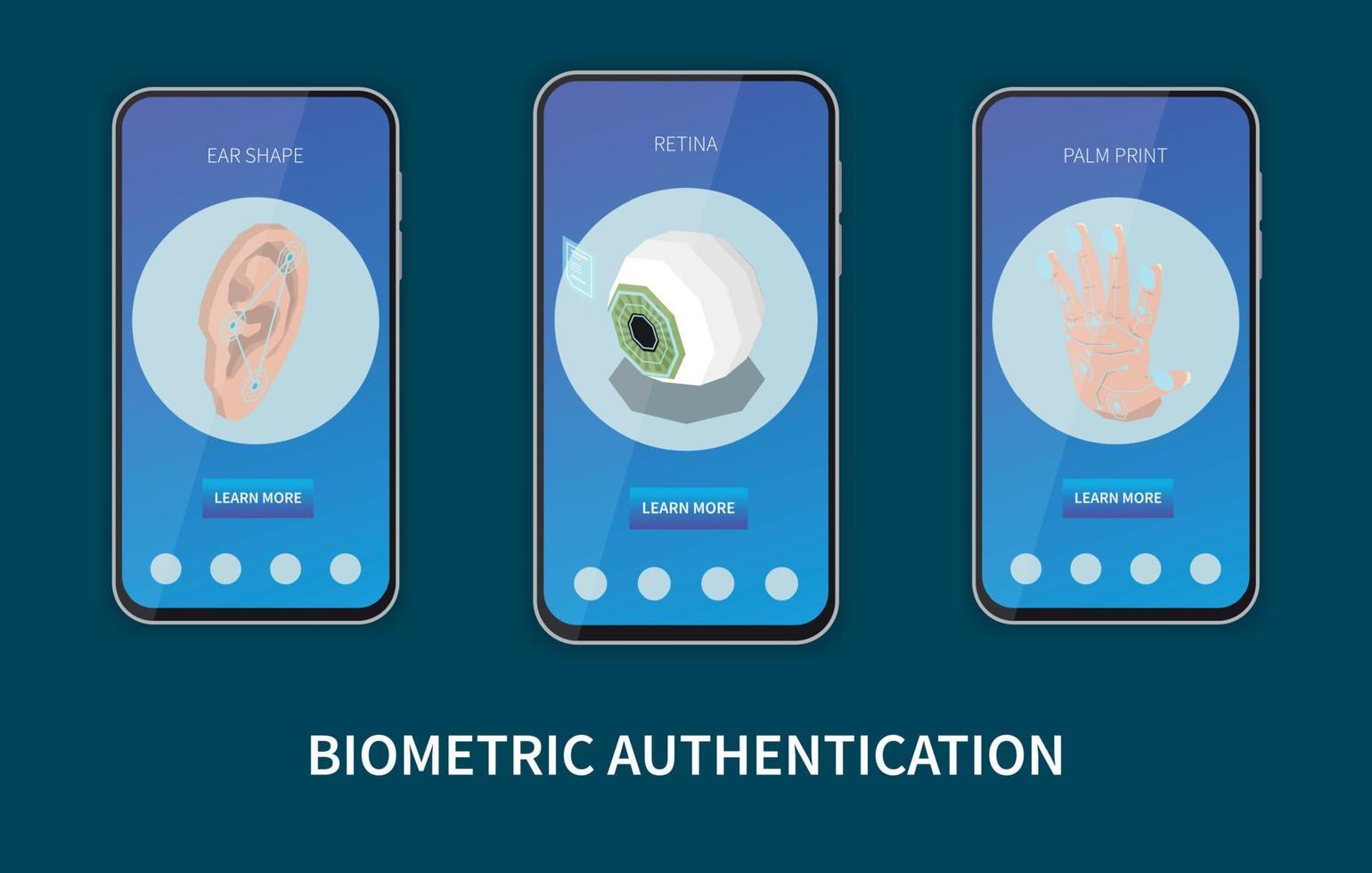 biometrische ID-Smartphone-Set vektor