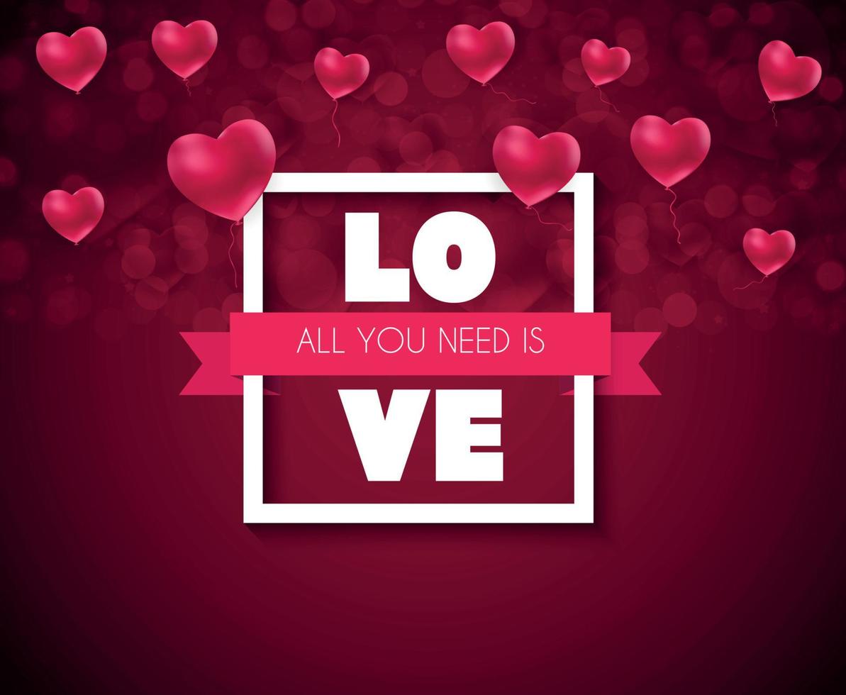 Valentinstag Herz Liebe und Gefühle Hintergrunddesign. Vektor-Illustration vektor