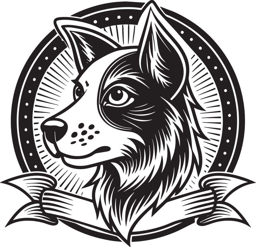 hund och sällskapsdjur logotyp design illustration isolerat på vit bakgrund vektor
