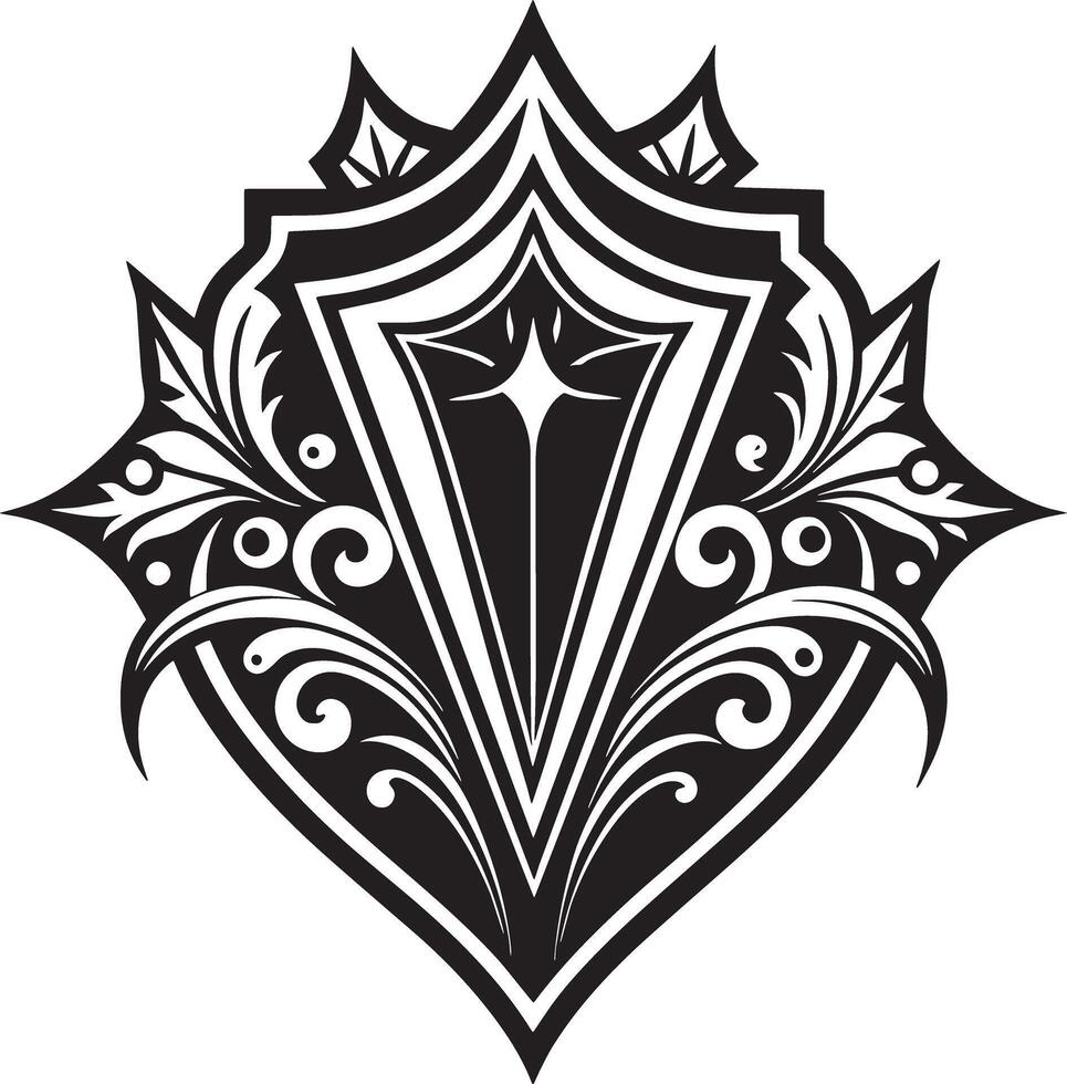lyxig logotyp design illustration svart och vit vektor