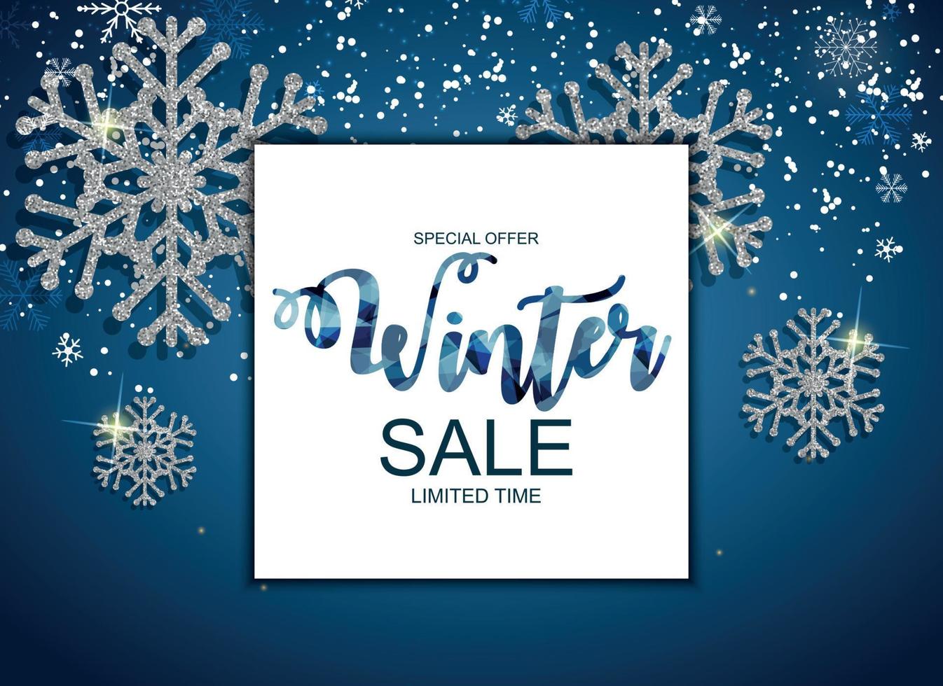 Winter Sale Hintergrund Sonderangebot Banner Hintergrund für Geschäft und Werbung. Vektor-Illustration vektor