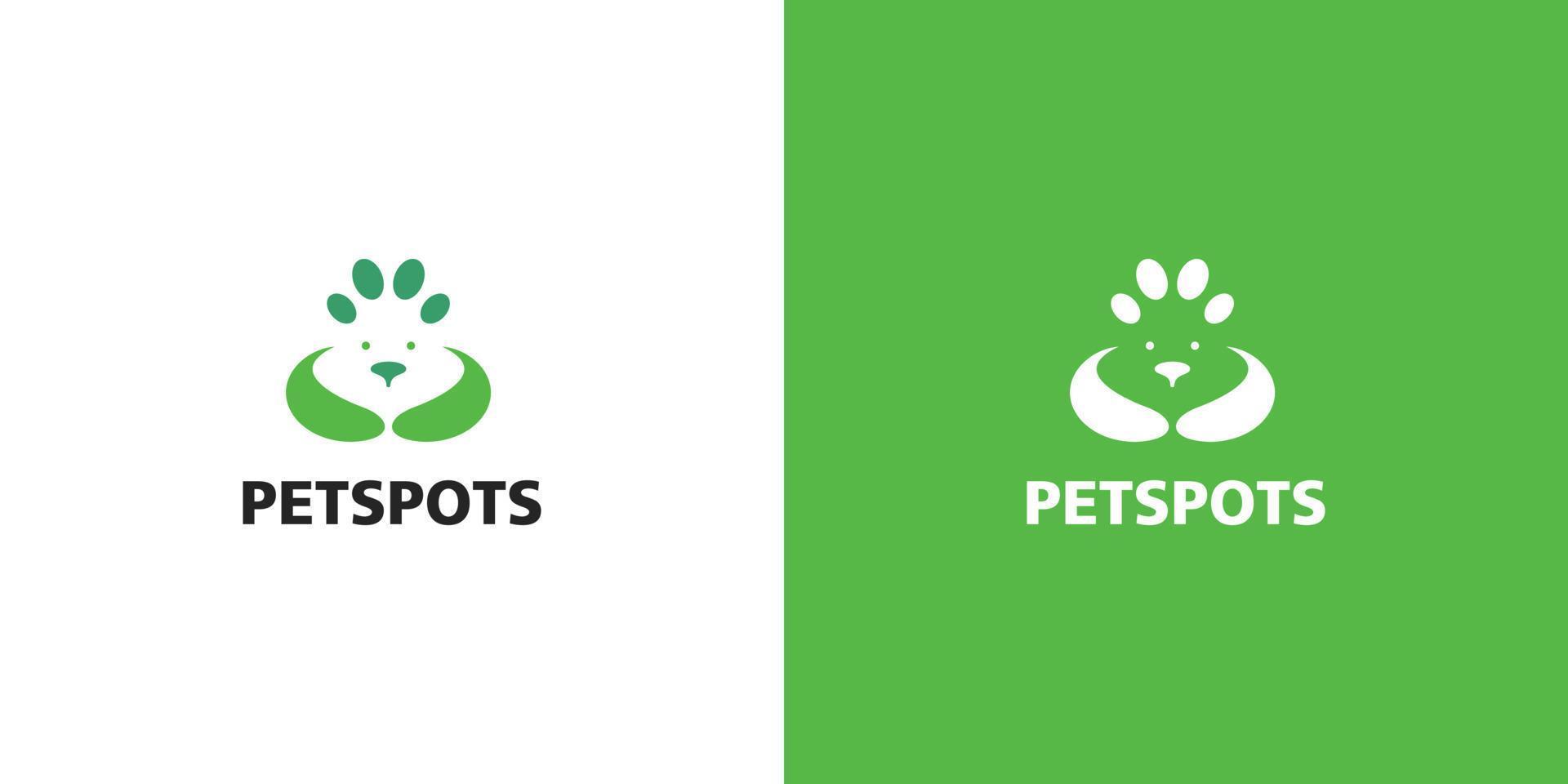 Das einfache und moderne Logo-Design von Pet Spots ist für das Heimtiergeschäft geeignet 1 vektor