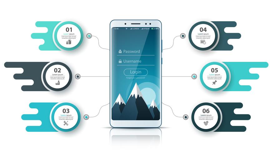 Smartfone-företagets infografiska. Business grafik. vektor
