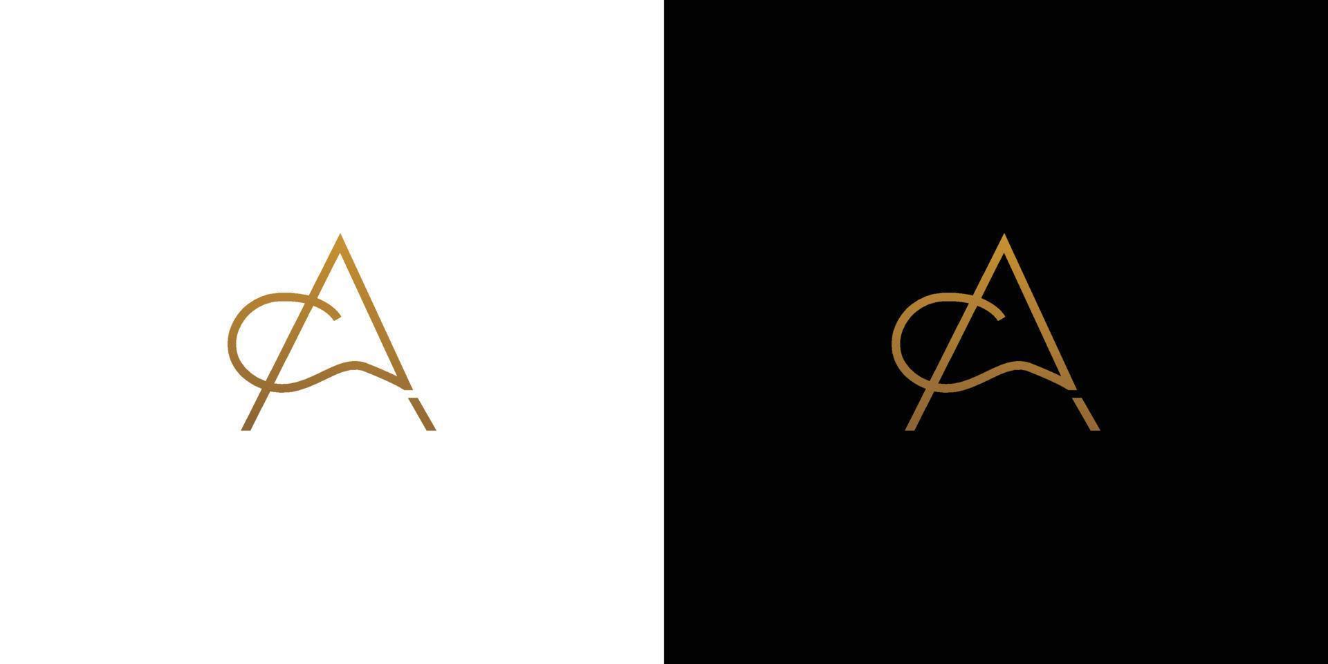 modern och elegant ca initials logotypdesign vektor